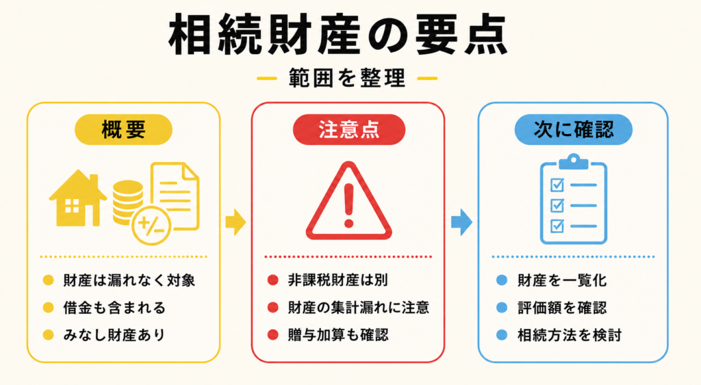 相続財産に含まれる財産・含まれない財産・みなし相続財産