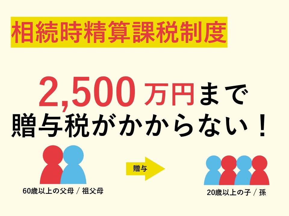 相続時精算課税は累計2,500万円まで非課税