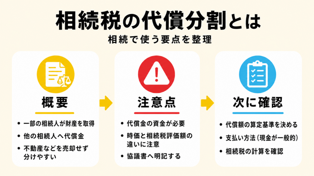 現物分割・換価分割・代償分割の違いと代償分割の特徴