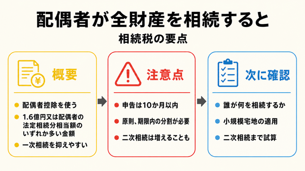 配偶者が全財産を相続した場合の税負担と二次相続の注意点