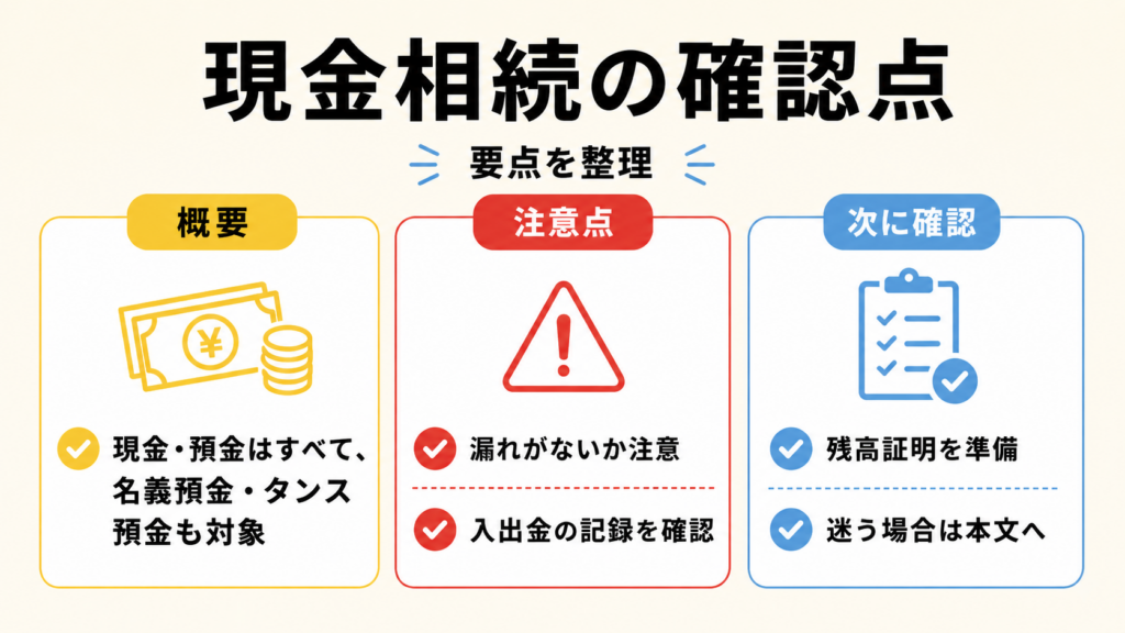 現金を相続するときの保管・分割・申告上の注意点