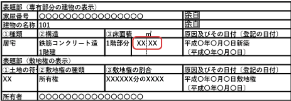 専有部分の面積