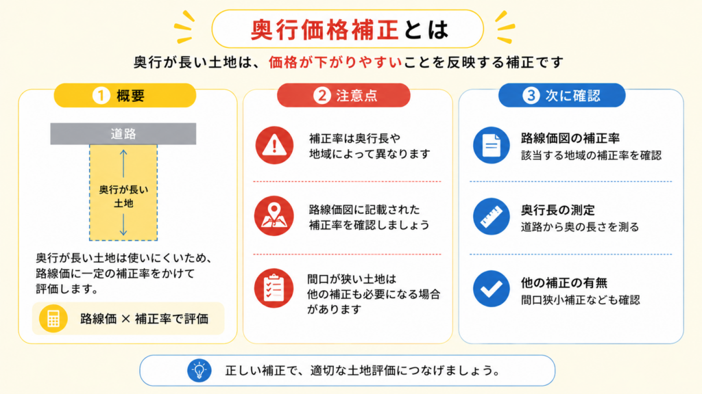 奥行価格補正の考え方を整理した図